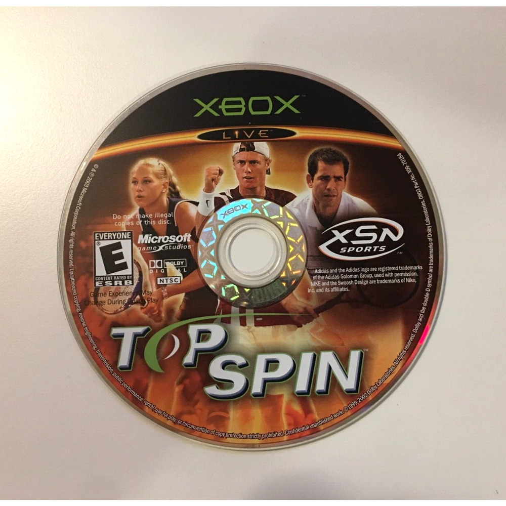 Top Spin - Tennis (Microsoft Xbox, 2003) XSN Sports - Game Disc Only - US Seller